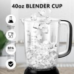 Bear Blender, 2025 New 700W Smoothie Countertop Blender with 40oz Cup for Shakes and Smoothies, 3-Speed for Crushing Ice, Puree and Frozen Fruit with Autonomous Clean - Image 5