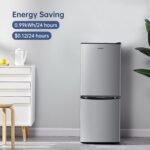 BANGSON 4.0 Cu.Ft Small Refrigerator with Freezer, Small Fridge with Bottom Freezer, for Apartment, Bedroom, Dorm, and Office, Double Door, Stainless Steel, Silver - Image 5