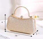 Covelin Evening Bag Sparkling Frosted Purses for Women Lady Shiny Party Elegant Handbag Wedding Bag with Chain - Image 3