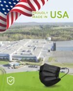 FriCARE Made in USA Disposable Face Masks, 4-Ply ASTM Level 3 Medical Grade, Breathable & Comfortable for Adult Daily Work/Sun Protection, 50 Pack Black - Image 3