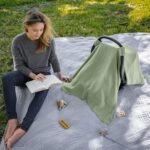 Comfy Cubs Baby Car Seat Cover - Soft, Breathable Bamboo Rayon and Muslin Cotton Blend - Lightweight Canopy for Sun, Bug, and Comfort Protection - Large Size Infant Seat Cover in Sage Design - Image 5