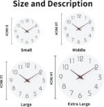 Mosewa Wall Clock Battery Operated 8 Inch White Silent Non Ticking Simple Minimalist Wooden Decorative for Kitchen Bathroom Bedroom Living Room Office - Image 3
