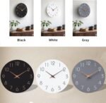 Mosewa Wall Clock Battery Operated 8 Inch White Silent Non Ticking Simple Minimalist Wooden Decorative for Kitchen Bathroom Bedroom Living Room Office - Image 4