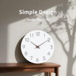 Mosewa Wall Clock Battery Operated 8 Inch White Silent Non Ticking Simple Minimalist Wooden Decorative for Kitchen Bathroom Bedroom Living Room Office - Image 6