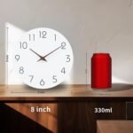 Mosewa Wall Clock Battery Operated 8 Inch White Silent Non Ticking Simple Minimalist Wooden Decorative for Kitchen Bathroom Bedroom Living Room Office - Image 8