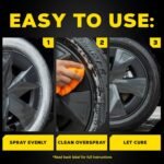 Meguiar's Hot Shine Tire Foam, High Gloss Tire Shine That Cleans, Shines, and Protects in One Step, Deep, Black Shine with Conditioners and UV Protection, Best Gifts for Car Lovers, 19 Oz Aerosol - Image 7