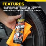 Meguiar's Hot Shine Tire Foam, High Gloss Tire Shine That Cleans, Shines, and Protects in One Step, Deep, Black Shine with Conditioners and UV Protection, Best Gifts for Car Lovers, 19 Oz Aerosol - Image 9