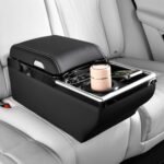 Coverado Center Console, Universal Bench Seat Center Console with Wireless Charging & Cup Holder & 7 Light Modes, Truck Back Seat Car Organizer, Rear Central Car Armrest Box with Storage, Black - Image 5