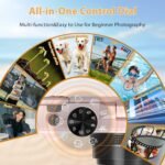 4K Digital Camera for Photography, 64MP Compact Vlogging Camera with WiFi and 3" 180° Flip Screen, 18X Digital Zoom, Ideal for YouTube Creators, Includes 2 Batteries & 32GB Micro SD Card, Pink - Image 8