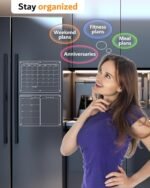 Magnetic Acrylic Calendar for Fridge,2 Pack 11"x15" Clear Fridge Calendar Dry Erase Magnetic Planning Boards Set for Refrigerator with 8 Colorful Highlight Markers - Image 3