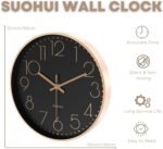 Silent Wall Clock 12 Inch Non-Ticking Wall Clocks Battery Operated for Living Room Decor Modern Wall Clock for Home/Bedroom/Office/Classroom/School/(Rose Gold) - Image 4