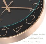 Silent Wall Clock 12 Inch Non-Ticking Wall Clocks Battery Operated for Living Room Decor Modern Wall Clock for Home/Bedroom/Office/Classroom/School/(Rose Gold) - Image 5