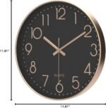 Silent Wall Clock 12 Inch Non-Ticking Wall Clocks Battery Operated for Living Room Decor Modern Wall Clock for Home/Bedroom/Office/Classroom/School/(Rose Gold) - Image 11