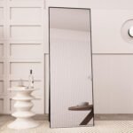 Beauty4U 65" x 24" Full Length Mirror with Stand, Black Wall Mounting Full Body Mirror, Metal Frame Full-Length Tempered Mirror for Living Room, Bedroom - Image 7