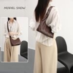 NIUEIMEE ZHOU Hobo Bags for Women Soft Vegan Leather Crescent Shoulder Handbag Slouchy Tote Crossbody Purses - Image 3