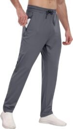 3 Pack Mens Athletic Sweatpants with Zipper Pockets,Workout Gym Joggers Pants for Men Running Jogging Pants - Image 3