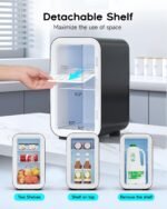 Mini Fridge,6 Liter / 8 Can Small Fridge for Bedroom, Car, Office & Dorm, AC100-120 V/DC 12 V Portable Thermoelectric Cooler & Warmer for Skincare, Food, Drinks,Black ﻿ - Image 4