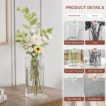 10 Pack Glass Cylinder Vase for Centerpieces, Clear Flower Glass Vases for Wedding Decorations, Hurricane Floating Candle, Holder for Table Centerpiece Wedding Home Décor - Image 6