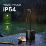 SAKRINGT 2 Pack Rechargeable Table Lamp, LED Cordless Table Lamp,5000mAh Battery Operated Portable Table Light,Dimming for Restaurant/Patio/Outdoor(Black) - Image 4