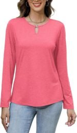 Long Sleeve Shirts for Women Crew Neck Women Long Sleeve Tops Casual Fall Tops Trendy Cute T Shirts Outfits Clothes - Image 4