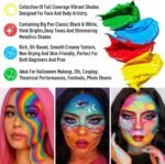 UCANBE Athena Face Body Paint Oil Palette, Professional Flash Non Toxic Safe Tattoo Halloween FX Party Artist Fancy Makeup Painting Kit For Kids and Adult - Image 3