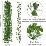 Fake Vines for Room Decor(12 Pack 84 Feet) Aesthetic Artificial Plant Ivy Leaves Hanging Greenery Garlands for Home Bedroom Wall Wedding Christmas Party Office Patio Outdoor Garden Décor - Image 3