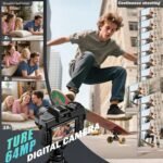 True 5K Digital Cameras for Photography 64MP - 16X Zoom, WiFi, with 64GB TF Card, Wide-Angle & Macro Lens, Autofocus & Anti-Shake, Vlogging Camera for YouTube Travel (Black) - Image 3