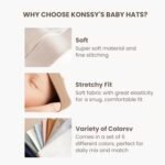 Konssy 6-Pack Baby Beanie Hats for Newborns, Soft Infant Caps for Boys & Girls, 0-6 Months - Image 5