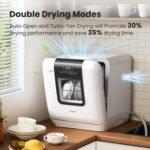 COMFEE' Countertop Dishwasher, Portable Dishwasher with 6L Built-in Water Tank, Mini Dishwasher with More Space Inside, 7 Programs, UV Hygiene& Auto Door Open, for Apartments, Dorms& RVs, White - Image 5
