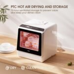 NOVETE Portable Countertop Dishwashers, Compact Dishwashers with 5L Built-in Water Tank & Inlet Hose, 5 Washing Programs, Baby Care, Air-Dry Function and LED Light for Small Apartments - Image 6