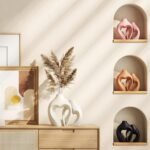 White Vases for Decor, Heart Shaped Ceramic Vase Set of 2, Nordic Heart Shaped Vases, Minimalist Decorative Vase for Table Centerpiece Wedding Dining Living Room Office House Decoration - Image 7