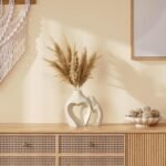 White Vases for Decor, Heart Shaped Ceramic Vase Set of 2, Nordic Heart Shaped Vases, Minimalist Decorative Vase for Table Centerpiece Wedding Dining Living Room Office House Decoration - Image 9