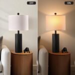 24.5" Black Lamps Set of 2, Modern Table Lamps for Living Room with USB C+A Ports, Creative Stripe Touch Lamps for Nightstand, 2 Bulbs Included - Image 7