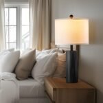 24.5" Black Lamps Set of 2, Modern Table Lamps for Living Room with USB C+A Ports, Creative Stripe Touch Lamps for Nightstand, 2 Bulbs Included - Image 8