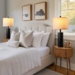 24.5" Black Lamps Set of 2, Modern Table Lamps for Living Room with USB C+A Ports, Creative Stripe Touch Lamps for Nightstand, 2 Bulbs Included - Image 9