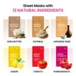 GLAM UP Premium Facial Sheet Mask 12 Combo (Pack of 12) | Clean Face Masks Skincare, Hydrating Face Masks, Moisturizing, Soothing, Beauty Mask For All Skin Type Variety Beauty Mask Set - Image 6