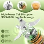 Blender, Blenders for Kitchen with 68Oz. Pitcher and 20Oz. To-go Cup, 26000 RPM Countertop Blender for Smoothies, Ice Crushing, Frozen Fruits - Image 3