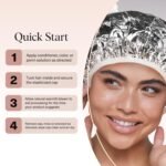Kitsch Aluminum Foil Heat Cap for Deep Conditioning - Reusable Hair Streamer For Coloring, Perm & Treatment, Heat Cap with Elastic Band, Processing Caps for Hair, Shower Caps for Sauna, Shower & Spa - Image 6