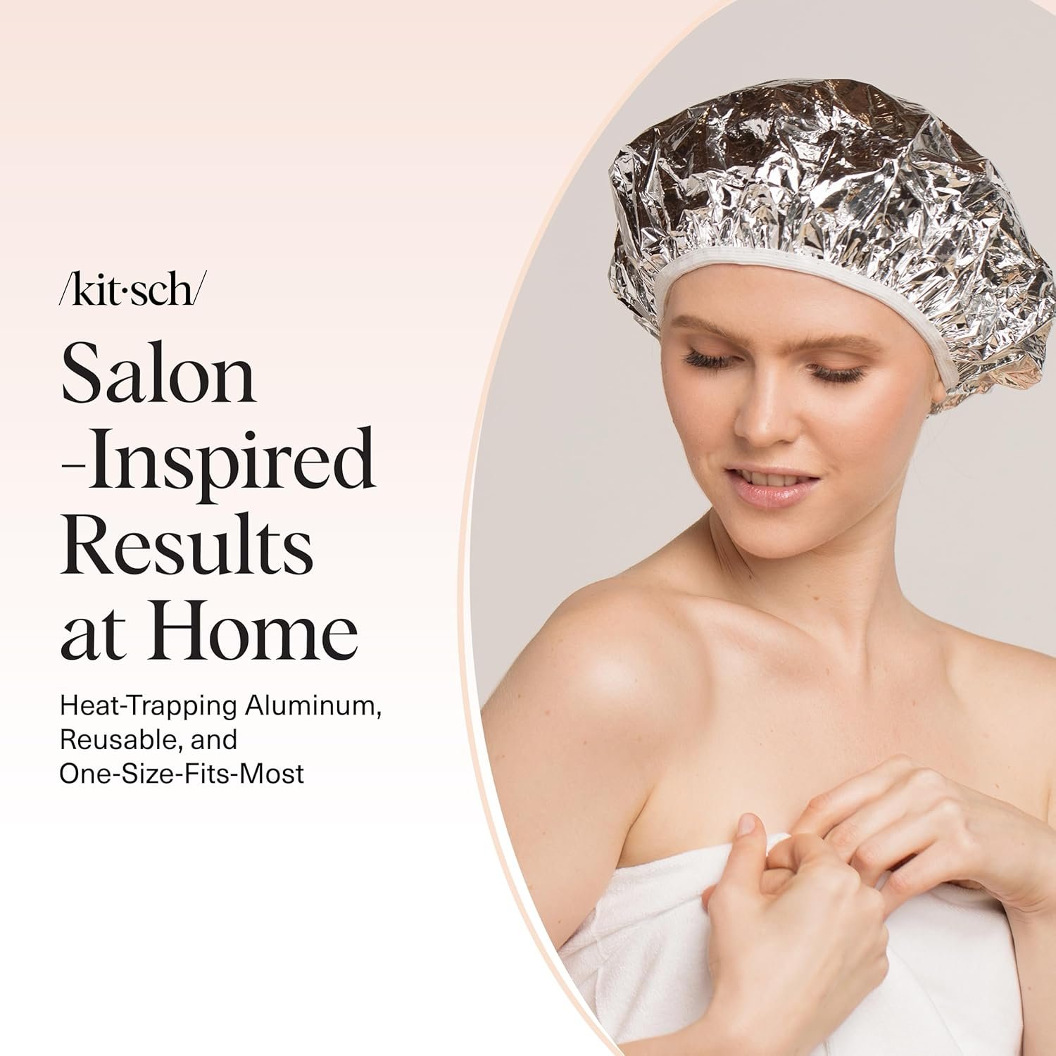 Kitsch Aluminum Foil Heat Cap for Deep Conditioning - Reusable Hair Streamer For Coloring, Perm & Treatment, Heat Cap with Elastic Band, Processing Caps for Hair, Shower Caps for Sauna, Shower & Spa - Image 8