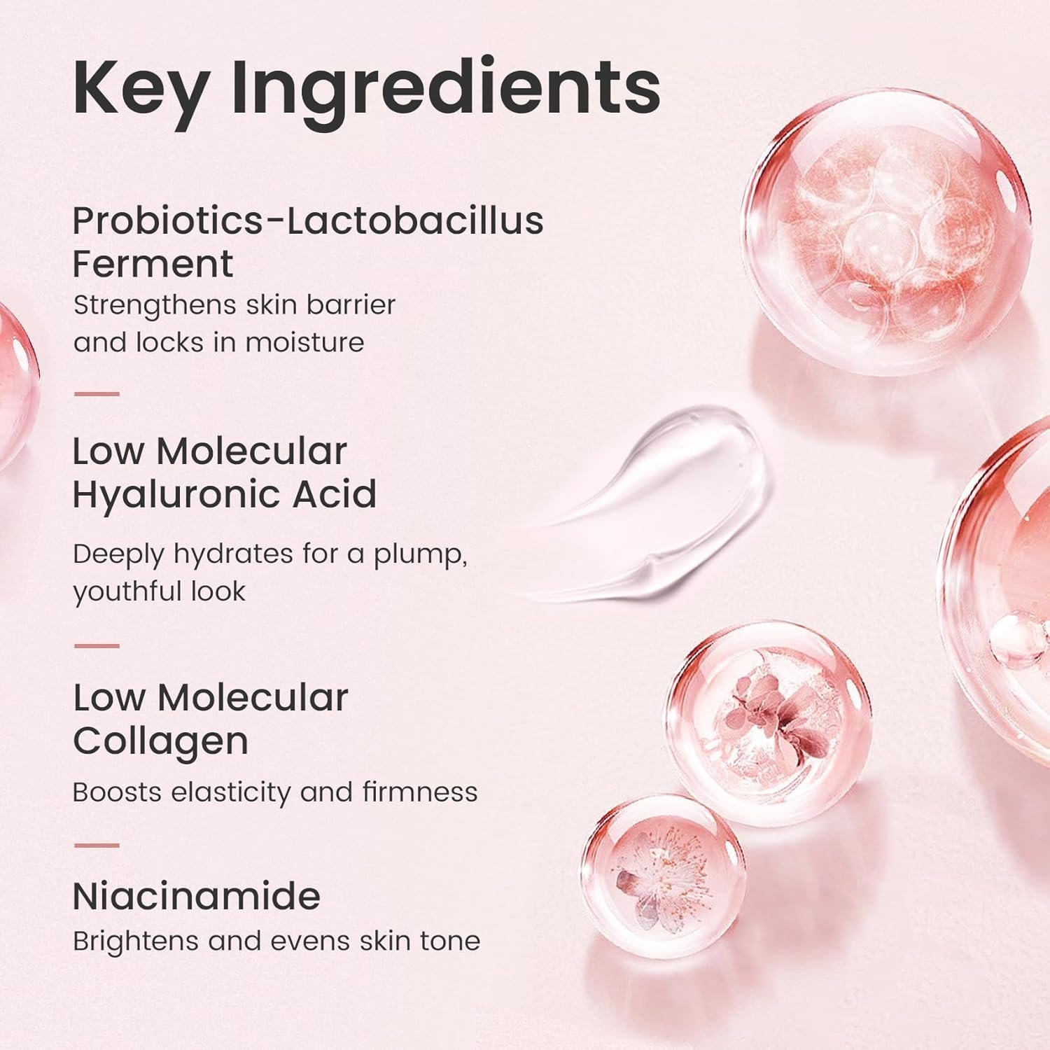 Elvira Bio-Collagen Real Deep Mask, Overnight Hydrating Face Mask with Hyaluronic Acid, Korean Skincare Face Mask for Moisturizing and Firming, Face Masks Sheet for All Skin Types, 4 Pack - Image 3