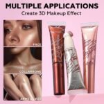 FOCALLURE 3 PCS Liquid Contour Stick,Moisturizing Highlighter,Blush and Bronzer,Silky Cream Contouring Pen with Soft Cushion Applicator,Long Lasting Face Illuminator Makeup,Bikini Beach - Image 5