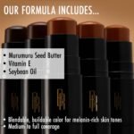 Black Radiance Color Perfect Foundation Stick with Soft Brush Applicator Duo – Buildable, Blendable Versatile Pigment-Rich Formula - Cocoa Bean - Image 7