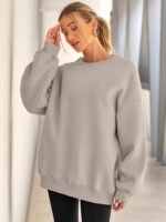 EFAN Womens Oversized Sweatshirts Hoodies Fleece Crewneck Sweaters Casual Tops Comfy Fall Fashion Outfits Winter Clothes 2025 - Image 3
