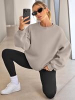 EFAN Womens Oversized Sweatshirts Hoodies Fleece Crewneck Sweaters Casual Tops Comfy Fall Fashion Outfits Winter Clothes 2025 - Image 4