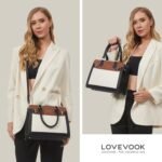 LOVEVOOK Purses and Handbags for Women, Tote Shoulder Bag Satchel Black Purse and PU Leather Top Handle for ladies - Image 3
