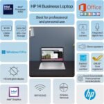 HP 14" Laptop 2025 Business Student Slim Computer, Lifetime MS Office, Copilot AI, Quad-Core Intel CPU, 16GB RAM, 628GB Storage (128GB UFS+500GB Ext), MarxsolAccessory, Wi-Fi 6, Win 11 Pro, Sky Blue - Image 3