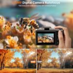 4K Digital Camera for Photography 64MP WiFi Vlogging Camera for YouTube Autofocus 3" 180° Flip Screen 16X Zoom Compact Travel Cameras with Anti-Shake, SD Card, 2 Batteries & Battery Charger - Image 3