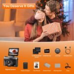 4K Digital Camera for Photography 64MP WiFi Vlogging Camera for YouTube Autofocus 3" 180° Flip Screen 16X Zoom Compact Travel Cameras with Anti-Shake, SD Card, 2 Batteries & Battery Charger - Image 9