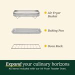 Cuisinart Compact Air Fryer Toaster Oven, Stainless Steel Fryer with 6-in-1 Functions, Adjustable Temperature, Includes Oven Rack, Baking Pan and Air Fry Basket, TOA-26 - Image 7