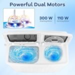 Giantex Portable Washing Machine, 20lbs Washer and Spinner Combo, Twin Tub 12lbs Wash & 8lbs Spin, Mini Compact Laundry Clothes Lavadora Portatil for Apartment Dorm RVs (White & Grey) - Image 4